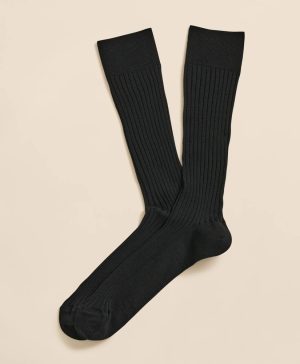 Merino Wool Blend Ribbed Socks