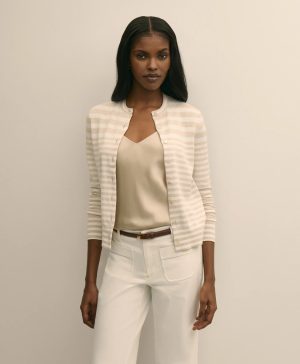 Supima ® Cotton Variegated Stripe Cardigan