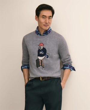 Merino Wool Henry Intarsia Sweater