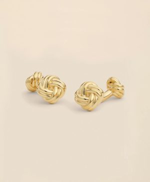 Sterling Silver Gold-Plated Knot Cufflinks