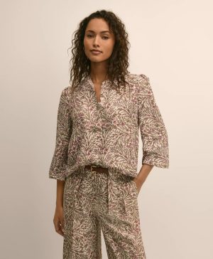 Silk Habotai Floral Blouse