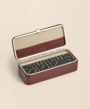 Travel Dominoes Game With Calfskin Case