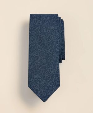Cotton Paisley Foulard Tie