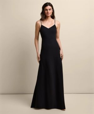 V-Neck Spaghetti Strap Gown