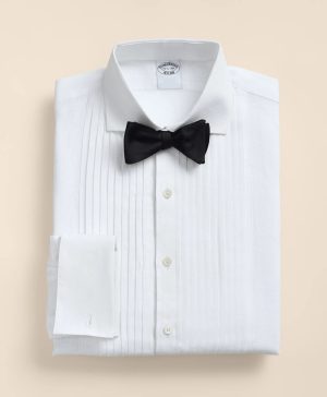 Linen Londoner Collar, Pleated Bib Tuxedo Shirt