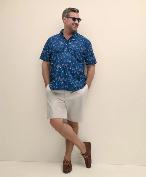 Big & Tall Friday Shirt, Short-Sleeve Poplin Sailboat