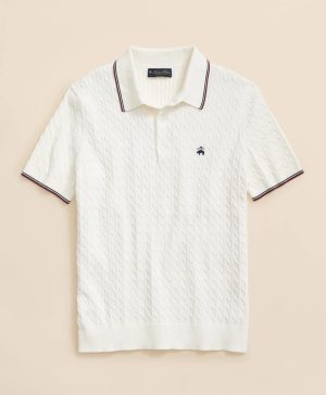 Cable Knit Archive Tennis Polo in Supima ® Cotton
