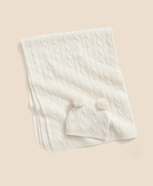 Cashmere Baby Blanket & Beanie Gift Set