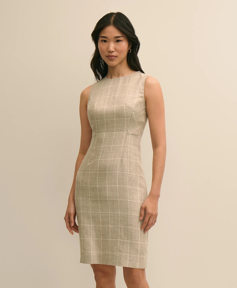 208574a8_LINEN_WOOL_WINDOWPANE_SHEATH_DRESS_GREY_MULTI-1
