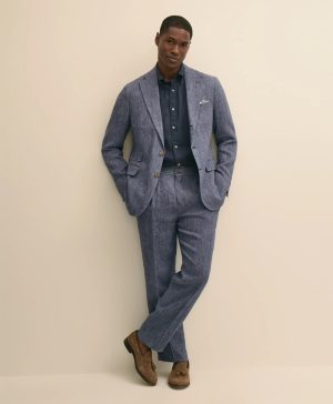 Classic Fit Linen Twill Suit Pants