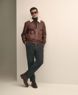 Cotton Pleated Side-Tab Chino