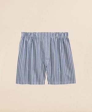 Cotton Broadcloth Butcher-Stripe Boxers
