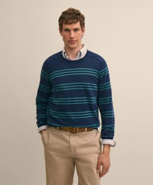 Supima ® Cotton Heathered Stripe Sweater