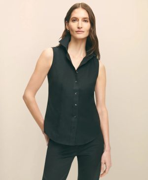 Fitted Non-Iron Stretch Supima ® Cotton Sleeveless Dress Shirt
