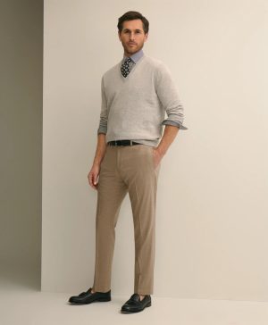 Classic Fit Wool Blend Plain Front 1818 Trousers