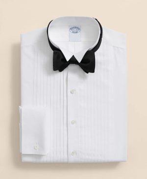 Stretch Supima ® Cotton Broadcloth Wing Collar, Tuxedo Shirt