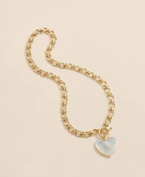 Necklace with Mother-Of-Pearl Heart Pendant