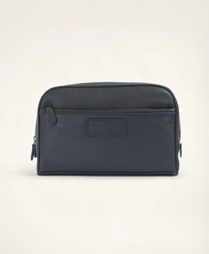 Large Pebbled Leather Dopp Kit