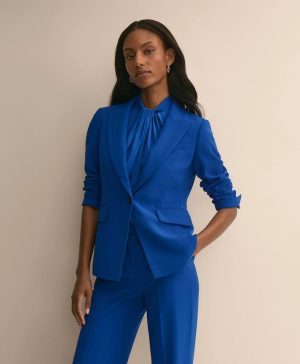 Fine Crepe Peak-Lapel Jacket