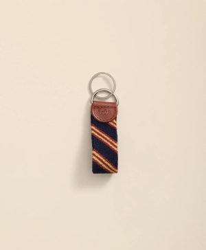 Smathers & Branson Needlepoint Rep Stripe Key Fob