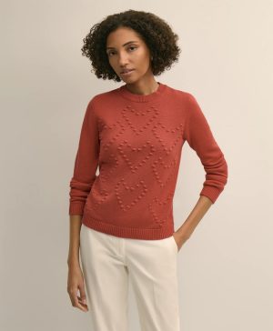 Cotton Textured-Heart Sweater