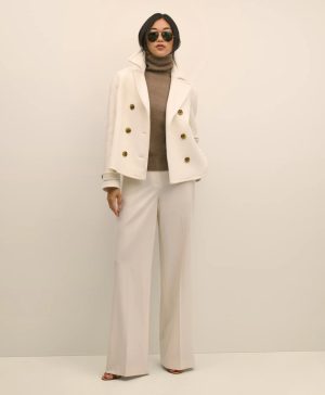 Wool Double-Faced Cropped Peacoat