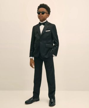 Boys Junior Stretch Wool Tuxedo Pants