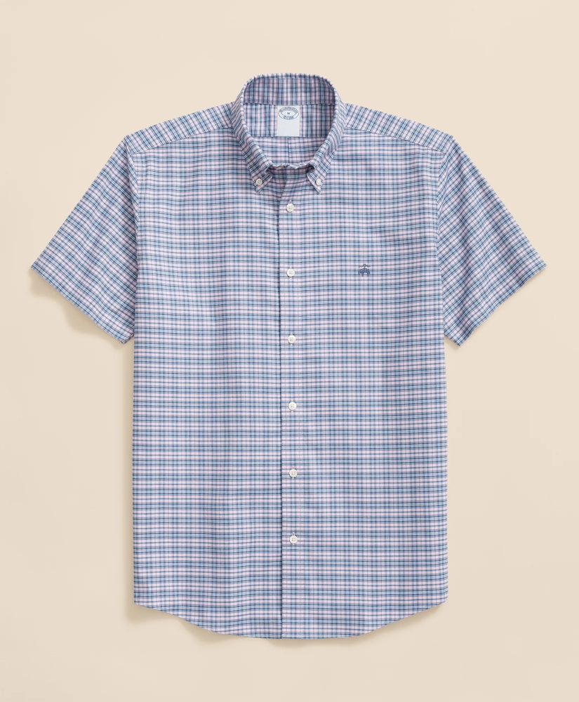 51ffcf3a_STRETCH_COTTON_NON_IRON_OXFORD_POLO_BUTTON_DOWN_COLLAR_PLAID_SHORT_SLEEVE_SHIRT_PINK-1