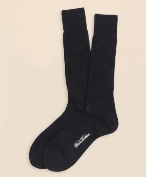 Merino Wool Ribbed Crew Socks