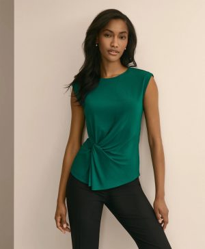 Jersey Sleeveless Waist-Twist Top