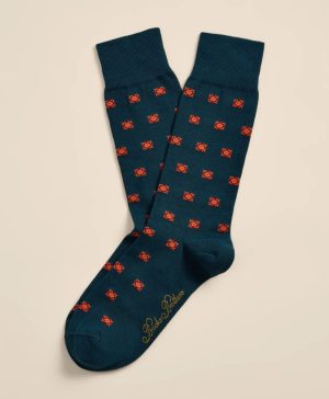 Cotton-Blend Medallion Socks