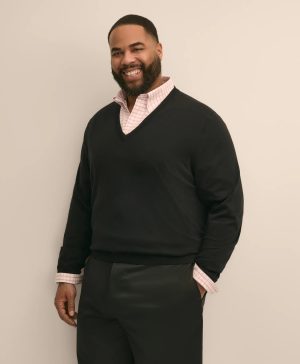 Big & Tall Supima ® Cotton V-Neck Sweater