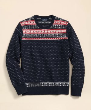 Merino-Wool Blend Fair Isle Sweater