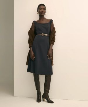 Jersey Scoop Fit-and-Flare Dress