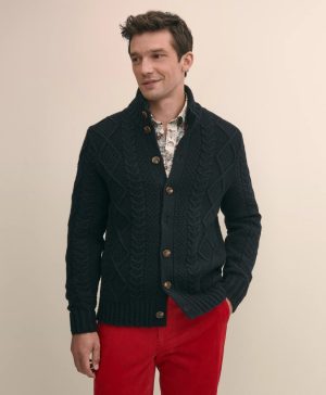 Merino Aran Cable Cardigan