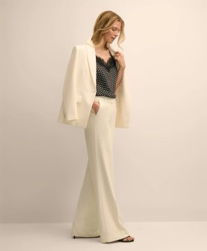 Crepe Wide-Leg Pants