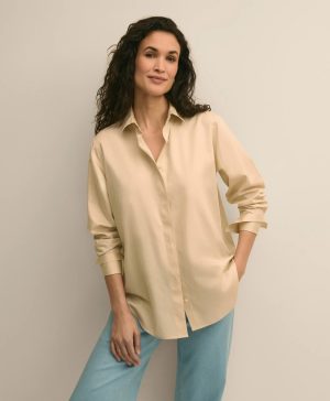 Supima ® Cotton Sateen Relaxed Shirt