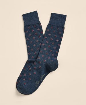 Cotton-Blend Diamond Socks