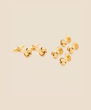 Sterling Silver Gold-Plated Knot Cufflinks