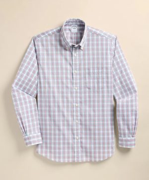 Performance Series Stretch Polo Button-Down Collar, Tartan Sport Shirt
