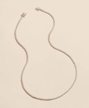 5 CT. Lab-Grown Diamond 14k White Gold Tennis Necklace