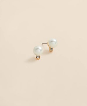 Faux Pearl Stud Earrings