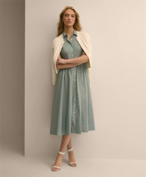 Supima ® Cotton Stripe Sleeveless Shirt Dress
