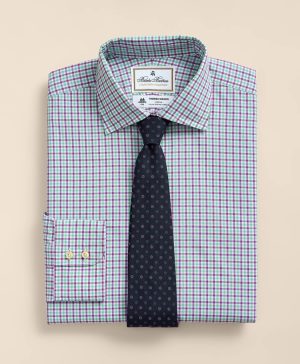 Brooks Brothers X Thomas Mason ® Cotton Poplin English Collar, Check Dress Shirt