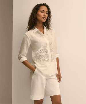 Cotton Eyelet Oversize Blouse