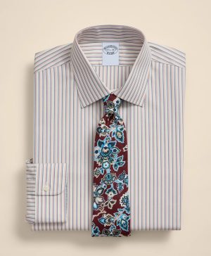 Supima ® Cotton Non-Iron Pinpoint Oxford Ainsley Collar, Stripe Dress Shirt