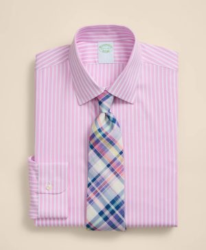 Brooks Brothers Explorer Collection Non-Iron Twill Ainsley Collar, Bengal-Stripe Collar Dress Shirt