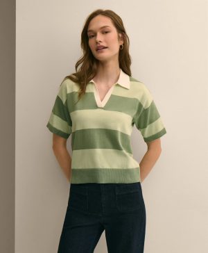 Supima ® Cotton Short-Sleeve Rugby Polo Sweater