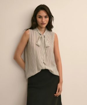 Sleeveless Bow Blouse