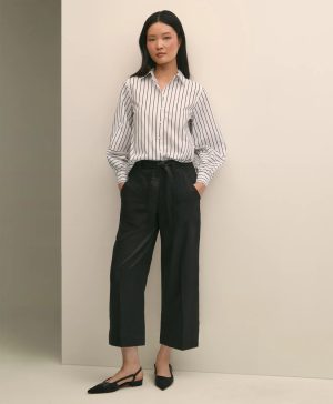 Belted Wide-Leg Utility Pants